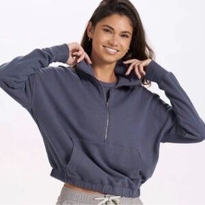 Vuori Women’s Sunny Side Half Zip Azure Pullover Sweatshirt Medium